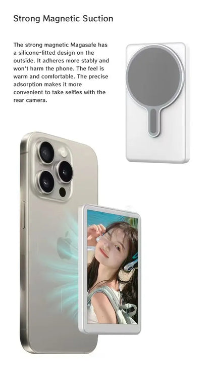 Magnetic Cell Phone Vlog Self Timer Monitor Screen Using Rear Camera Monitor For Live Streaming Creating Content Self-Timer