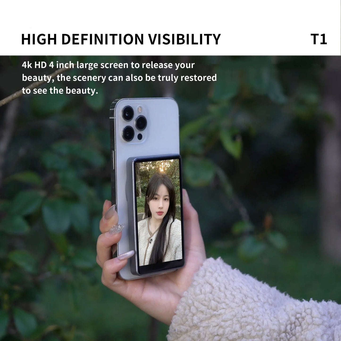 Magnetic Cell Phone Vlog Self Timer Monitor Screen Using Rear Camera Monitor For Live Streaming Creating Content Self-Timer